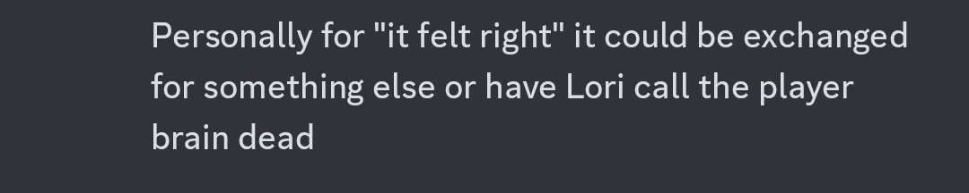 Dabbling with the idea of giving players the choice to explain why they would move out to Possum Springs