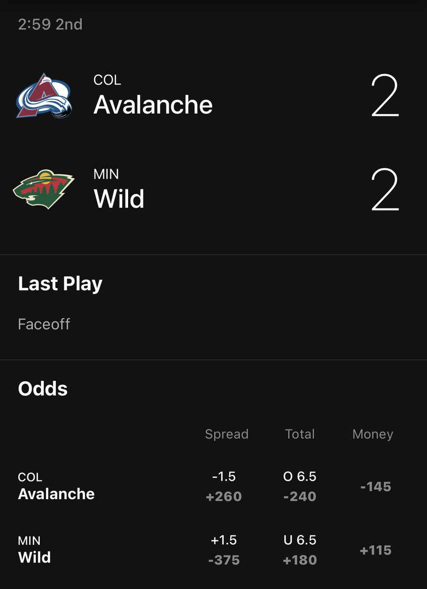 DMND_Picks's tweet photo. #NHL🏒
🚨LIVE BET🚨
COL AVALANCHE ML 2U
#DMNDPicks #GamblingX https://t.co/xN0cki8BvF