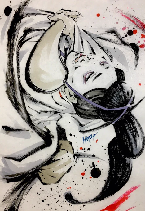 鬼太郎誕生ゲゲゲの謎  墨絵「龍賀時麿」  #鬼太郎誕生ゲゲゲの謎 #墨絵