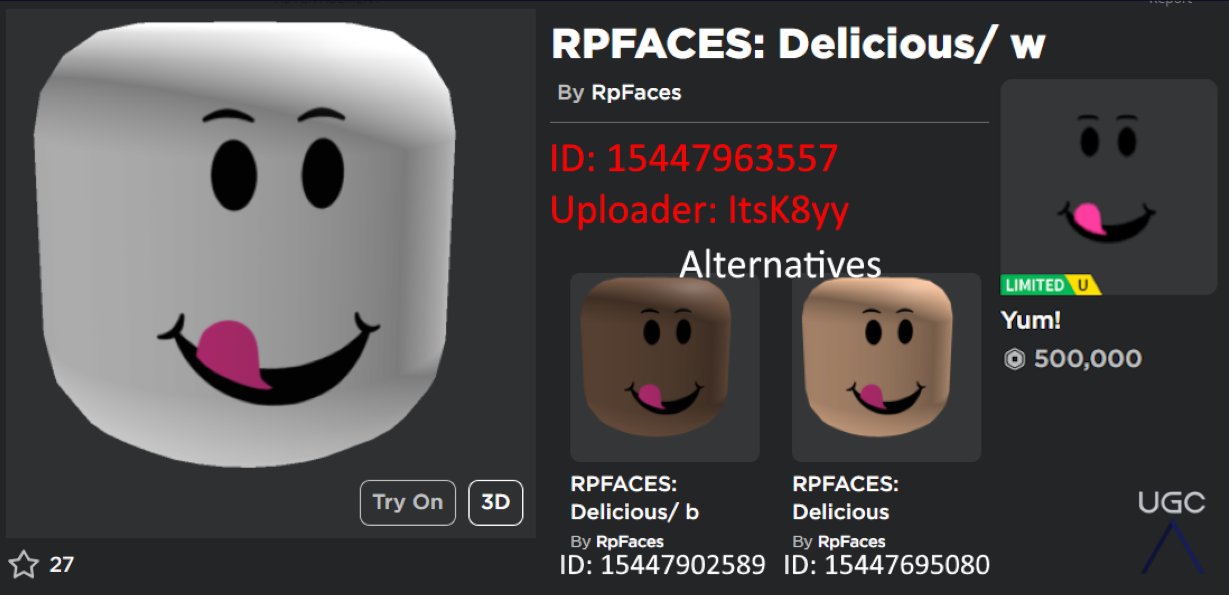 Peak” UGC on X: UGC creator VirgateMetal777 uploaded knockoff Epic Face  eyes. These can be used instead of the eyes shown in the quoted post. # Roblox #RobloxUGC  / X