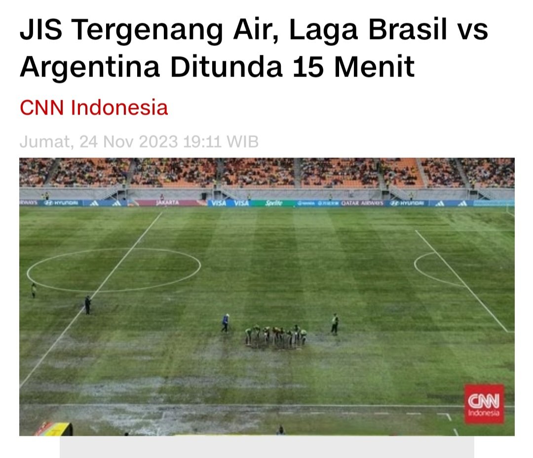 Beginilah kalo ASAL JADI Padahal uang yang dihabiskan hampir 5 Triliun, tapi drainasenya saja GA BERES Udah bener gue bilang dari dulu, JIS cuma stadion standar kabupaten Pejabat2 berikutnya DIWARISI masalah yang ditinggalkan akibat membangun tanpa kompetensi