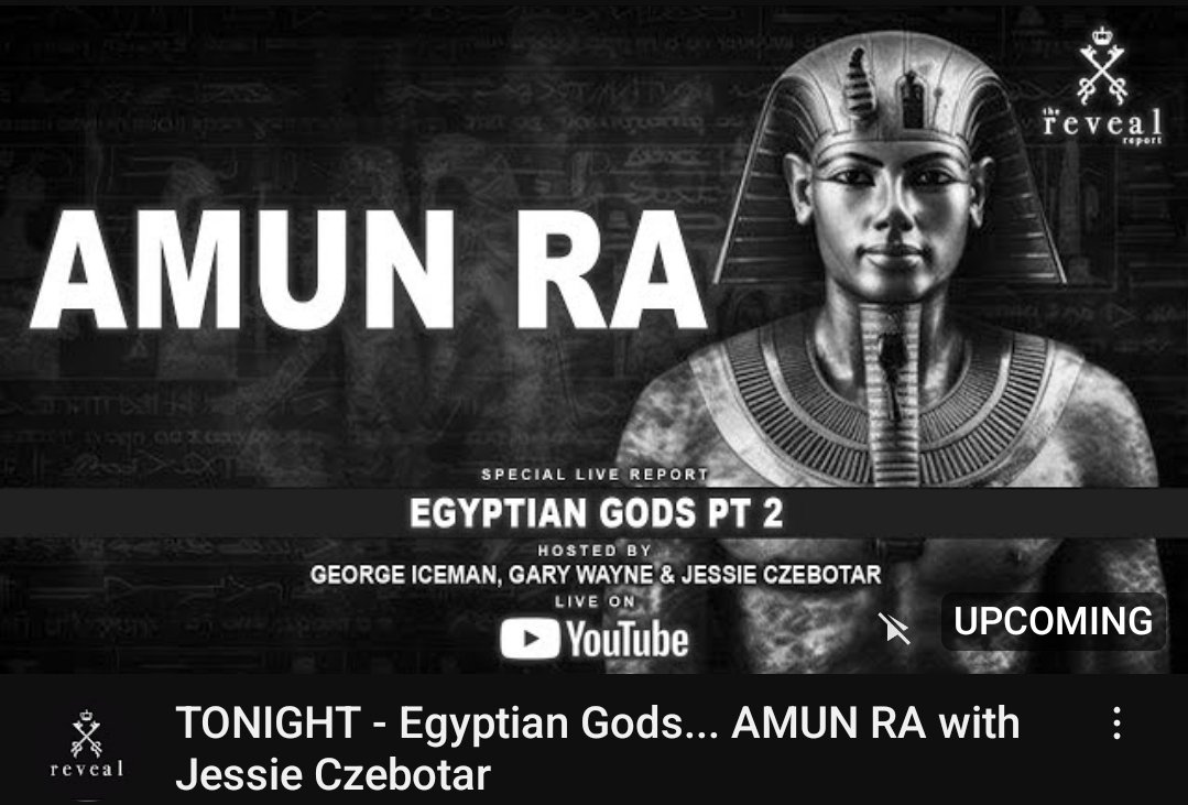 Tonight on Reveal Report: 8pm eastern; 7pm central @therevealreport @CzebotarJessie Egyptian gods part 2 youtube.com/live/NEWjB3T81…