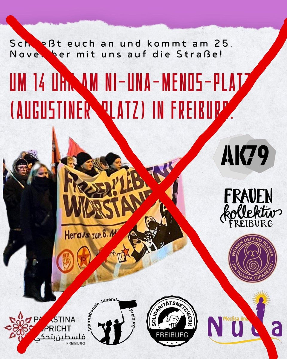 frggfaschos's tweet photo. Nach #InternationaleJugend, #Frauenkollektiv + #Solidaritätsnetzwerk hat es #PalästinaSpricht geschafft auch #AK79 als Unterstützer*innen zu gewinnen. #Antisemitismus erhält in #Freiburg damit breitere Unterstützung anstatt Widerspruch. https://t.co/XKTr9rA051