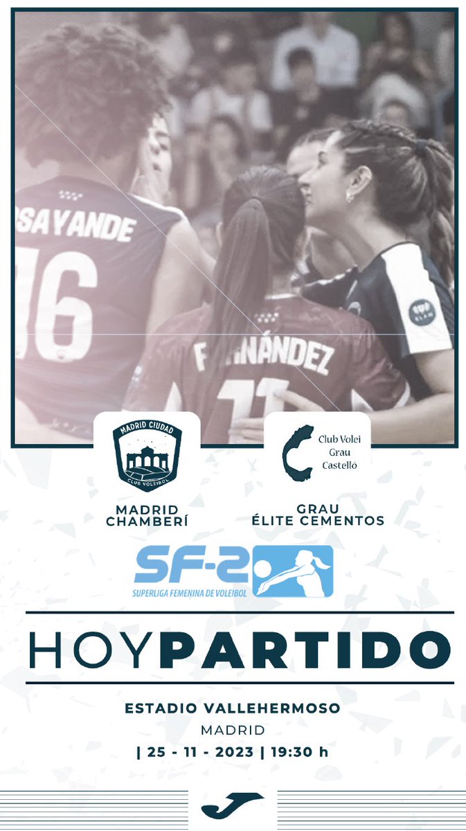 voleibolmadrid's tweet photo. 🏐 HOY PARTIDO

⚔️ Madrid Chamberí vs Grau Élite Cementos
📅 Sábado 25 de noviembre
⌚ 19:30 h.
🏟️ Estadio Vallehermoso
🎫 ENTRADAS https://t.co/ElM3j1phBg
🔴 EN DIRECTO https://t.co/2Z7aiWym4R
🍀 LOTERÍA https://t.co/kf4lLaIc4y

¡VAMOS, MADRID!
#hemosvenidoajugar https://t.co/F5A43OQkLX