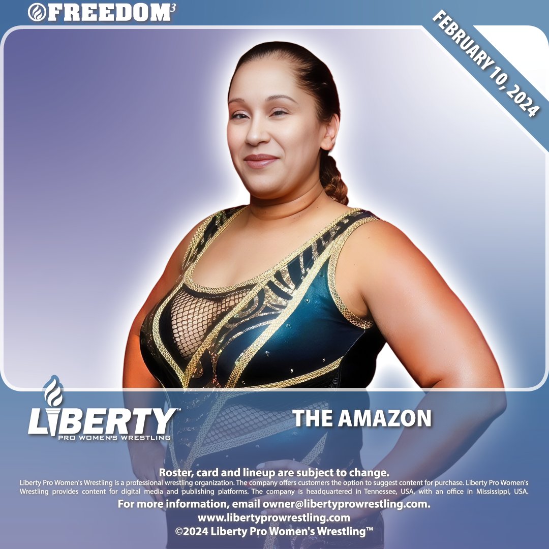 libertyproww's tweet photo. Visit the #LibertyProShop (https://t.co/XHW7hJRbJg) for more information on how you can sponsor a match featuring ⭐The Amazon⭐ (@Fuents413) for #LibertyProFreedom3! https://t.co/imFqnXAGz0