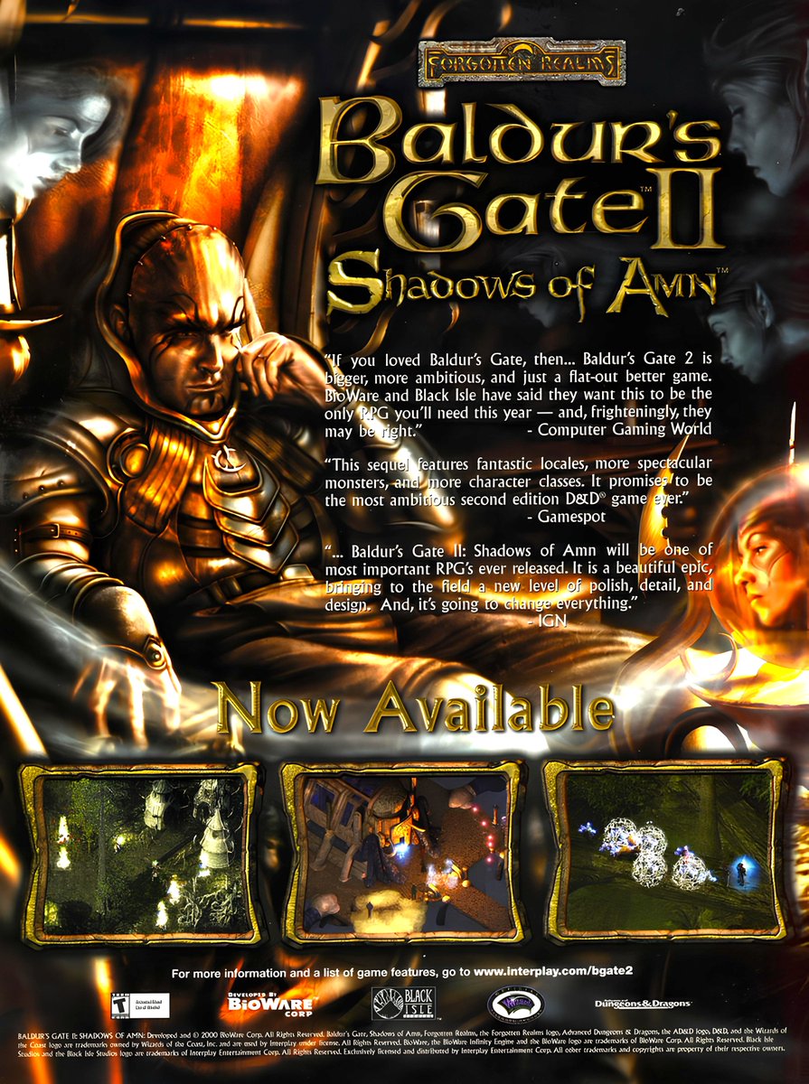 RetroGamerArt's tweet photo. Baldur's Gate II: Shadows of Amn (2000) https://t.co/PTswuvILX0