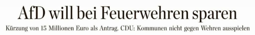 JensCotta's tweet photo. Mal ehrlich, die #AfD spart bei der #Feuerwehr? Die Thüringer Allgemeine macht wieder Wahlkampf für #CDU und #SPD – das riecht nach #Fakenews!

Klarstellung: Es stimmt nicht, dass wir bei den Feuerwehren kürzen. Wir haben nur bemerkt, dass Fördergelder aufgrund übertriebener #Bürokratie oft liegenbleiben. Also, was tun? Wir haben diese Mittel in die kommunale Investitionspauschale umgeleitet. So können die Kommunen Geld direkt und ohne großen Papierkram für ihre Feuerwehren nutzen. Praktisch, oder? Scheint aber, als hätte der #Journalist von Funke Media dieses kleine, aber feine Detail in seinem Bericht "übersehen" 

Gelebte Hofberichterstattung.