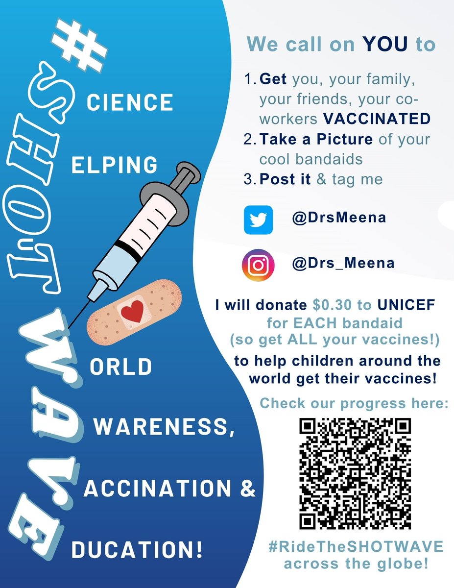 Today I *finally* got my #Covidbooster (had covid a couple months ago).
I #GetVaccinated because I am a doctor & epidemiologist; I have a health condition; I'm around both  young & old;
& because #VaccinesWork & #VaccinesSaveLives.
I also #RideTheSHOTWAVE to vaccinate the 🌍!👇
