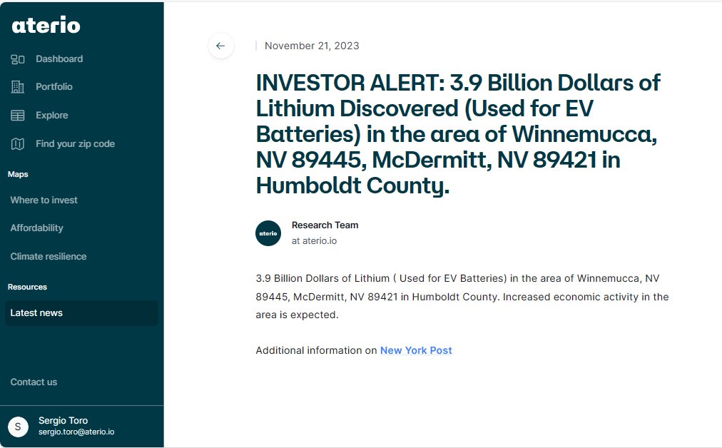 Investor Alert.
aterio.io
