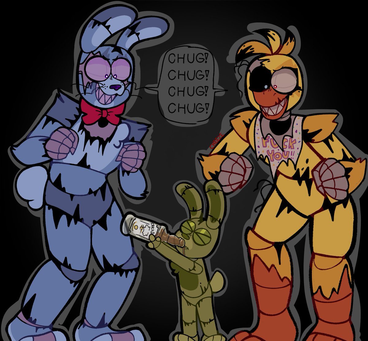 I forgot to post this
#fnaf #fnaf4 #fnafart #fanart #nightmarebonnie #nightmarechica #plushtrap #fyp #art #doodle