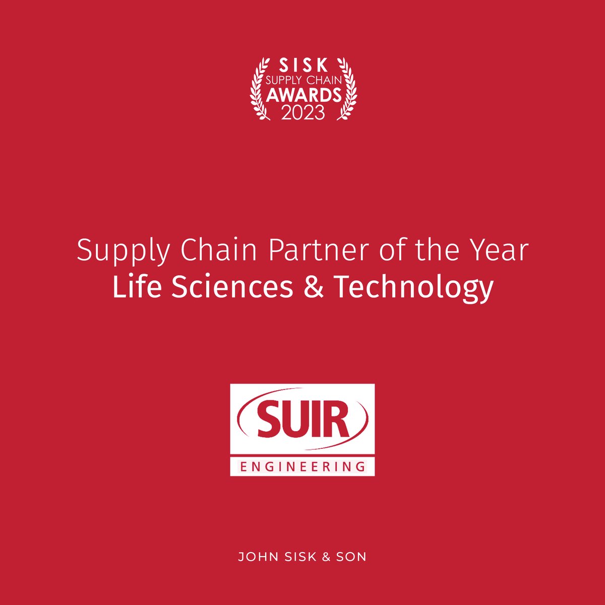 A sure thing… Suir Engineering are our winners in the ‘Supply Chain Partner of the Year – Life Sciences & Technology’ category. Well done to all the Suir Engineering team! #BuiltBySisk