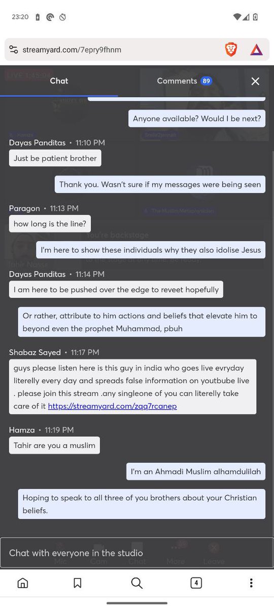 This evening we invited <a href="/smile2jannah/">smile2jannah</a> to speak to knowledgeable Ahmadis on our livestream, instead of picking on children in Hyde Park. He attended another livestream instead. 

When one of our members went on that livestream (<a href="/hamza_den/">Hamza's Den</a>)  to ask him about his beliefs – he was