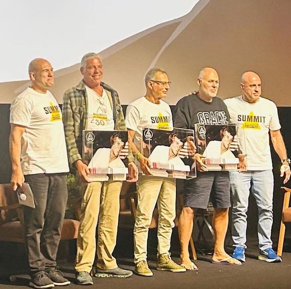 Alliance Summit 2023 São Paulo. Rolls Gracie black belts being honored.