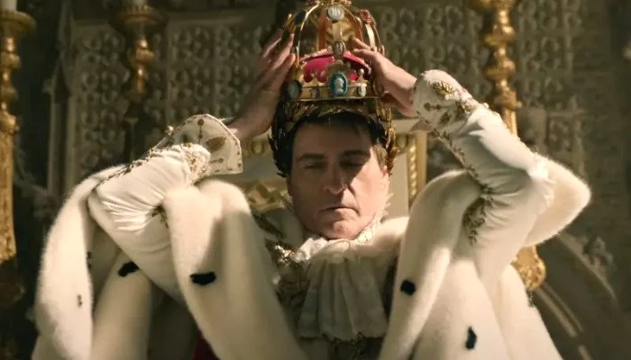 3xchair's tweet photo. Ultra Hack Ridley Scott's #Napoleon crowns Joaquin Phoenix's Joker as a despot--a shallow filmmaker's comment on contemporary politics. #UltraHack https://t.co/jtx1dHeVm5