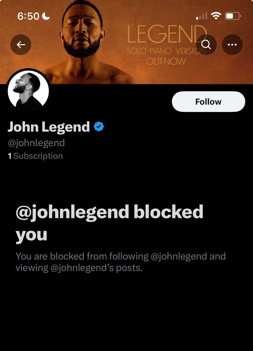 I was about to retweet John Legend’s tweet threatening to sue me but he just blocked me. 😂 Both you sick fools gravely underestimated me. You thought you could scare me into silence with your empty threats. WRONG and big mistake!