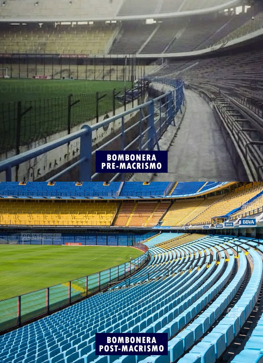 tricampeonpapa's tweet photo. Debido a eso, se tuvo que remodelar de punta a punta el estadio, cambiando absolutamente todas las butacas de las plateas por otras nuevas y pintando completamente todo el estadio por primera vez con los colores del club https://t.co/jF8PY3R5gc