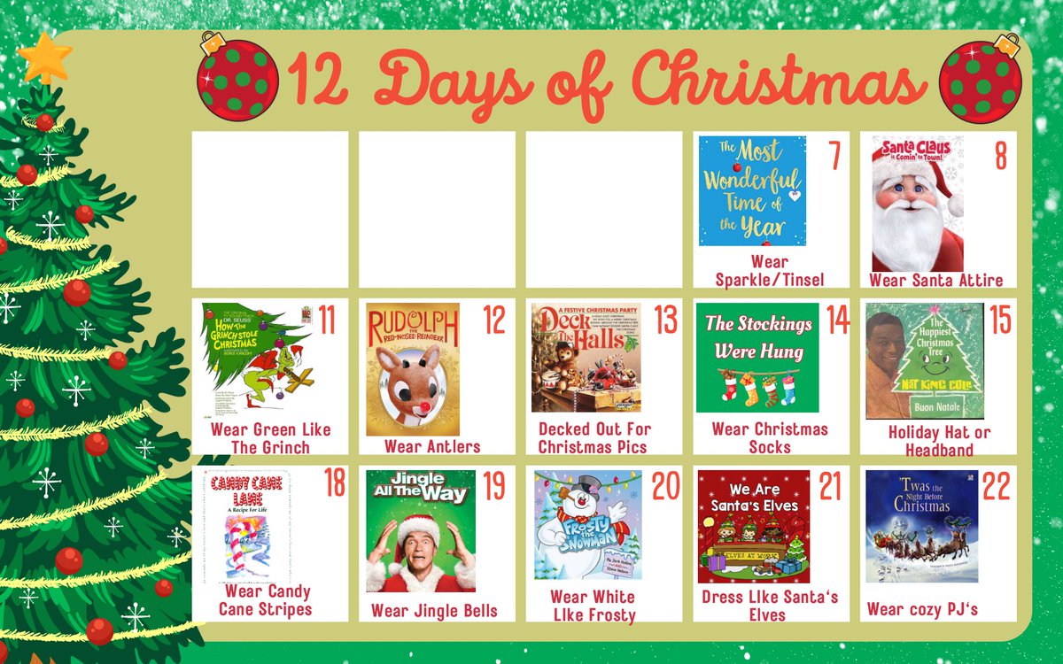Here’s a little something to plan ahead. Our 12 Days of Christmas dress up calendar 🧑‍🎄⛄️