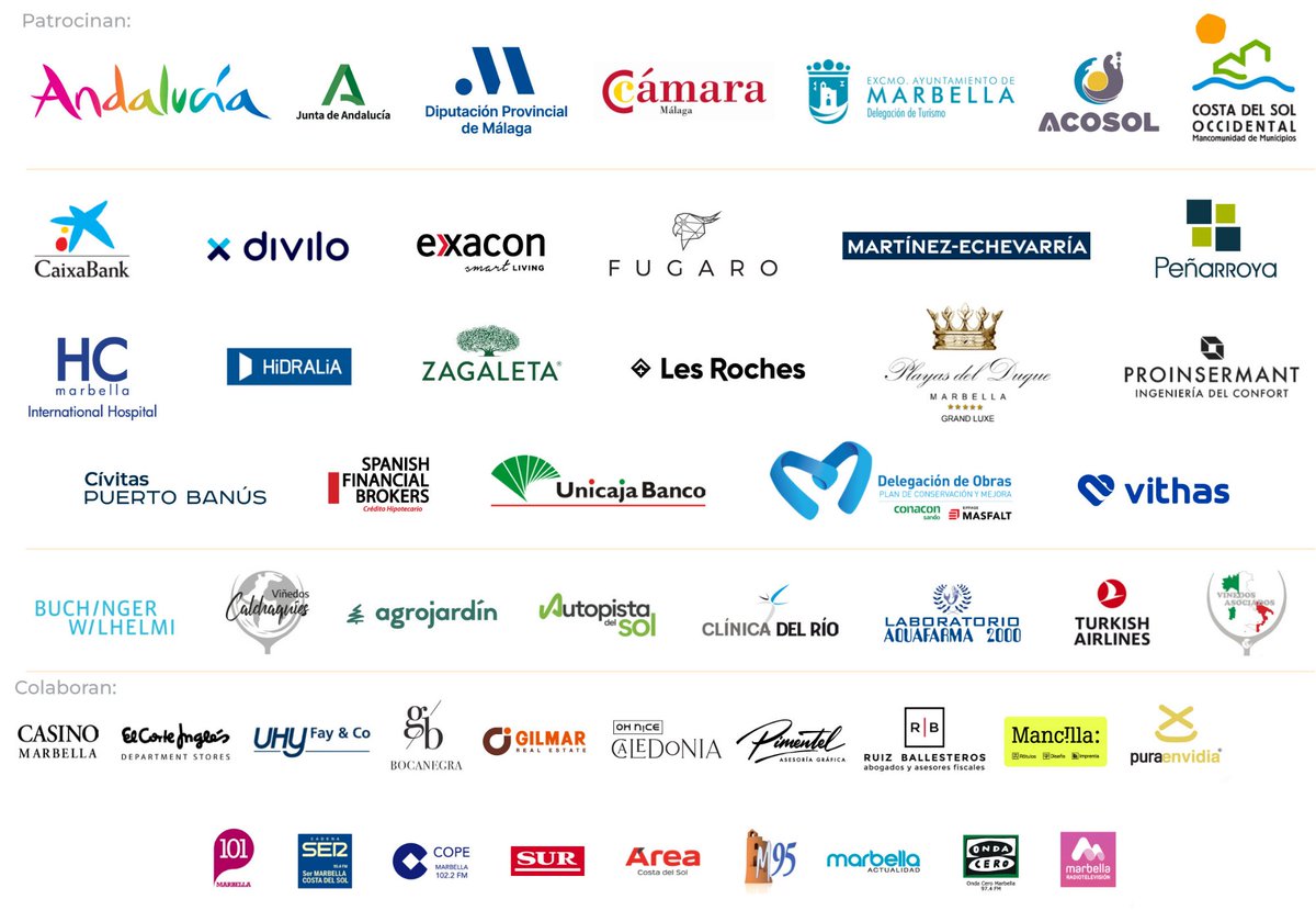 citmarbella's tweet photo. 🏅XXIII #PremiosCIT Queremos dar las gracias a todas las empresas patrocinadoras y colaboradoras que han participado un años más en la gran cita empresarial.
¡MUCHAS GRACIAS A TODOS! https://t.co/pZfKwTg3mx