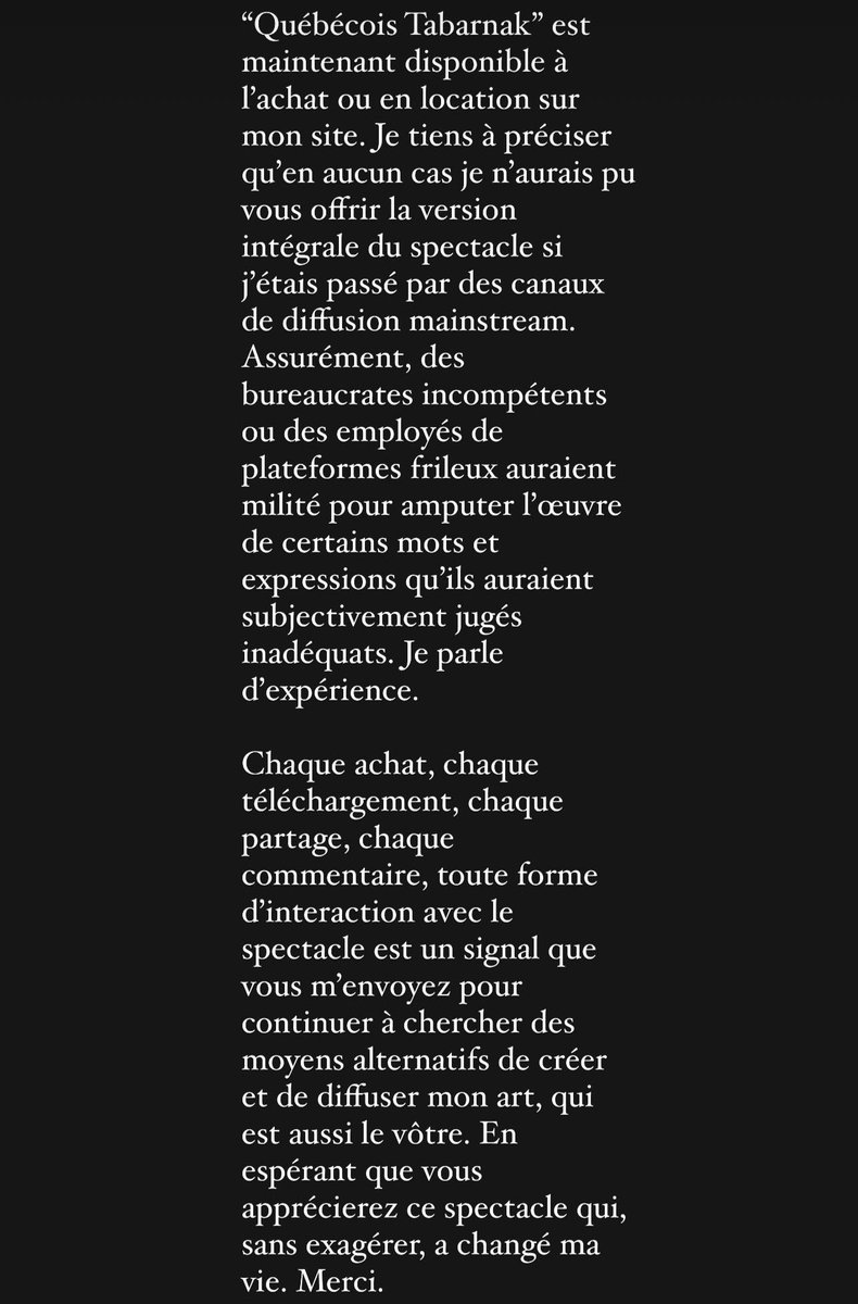 Mon spectacle Québécois Tabarnak est maintenant disponible sur quebecoistabarnak.com