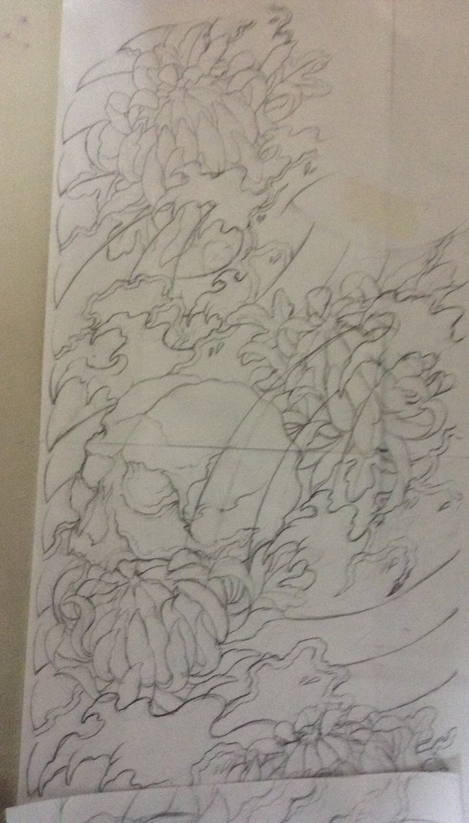 genome_office's tweet photo. 四人のにびいろ番外編明日発売。
刺青の下絵（出しても良いのかな？ダメだったら即消す）。 https://t.co/TjPhDXhlc0