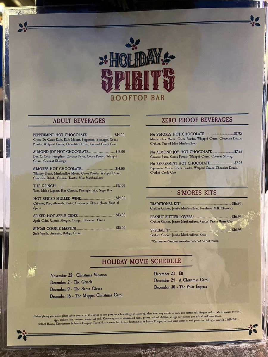 traveljenn's tweet photo. Have you heard.. @Hersheypark The Chocolatier has a rooftop holiday bar open during #christmascandylane at 5pm. Tableside smores’, tipsy hot cocoa (and kid friendly as well) are served! #sweetexpert https://t.co/mshmQTl63o
