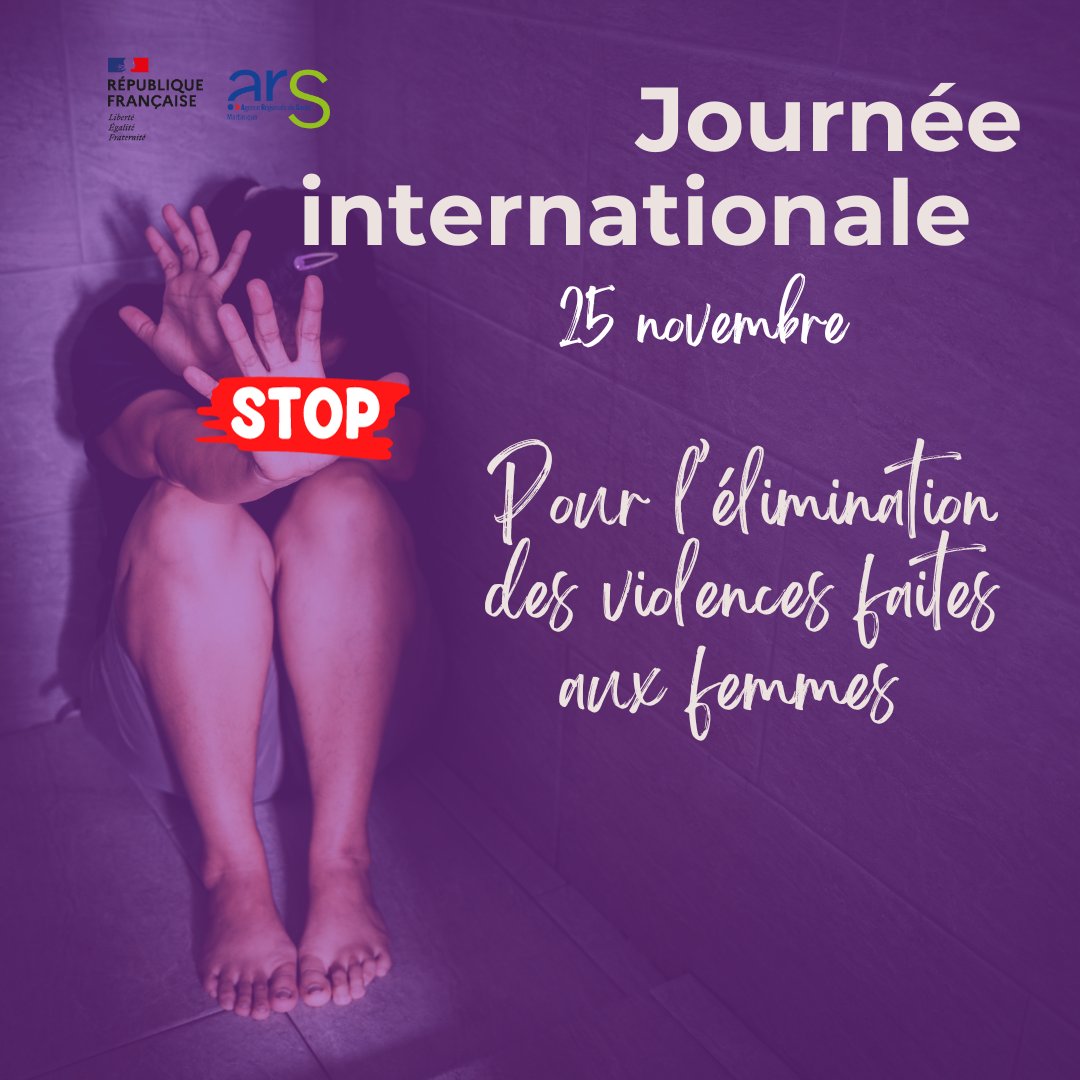 [#santédesfemmes] Aujourd'hui, le 25 novembre, l'@ARS_Martinique met en lumière la Journée internationale pour l’élimination des violences faites aux femmes – véritable enjeu de santé publique ! 🚫♀️💔
 #Martinique #Femmes #LutteContreLaViolence #internetsanspeur #cevifem