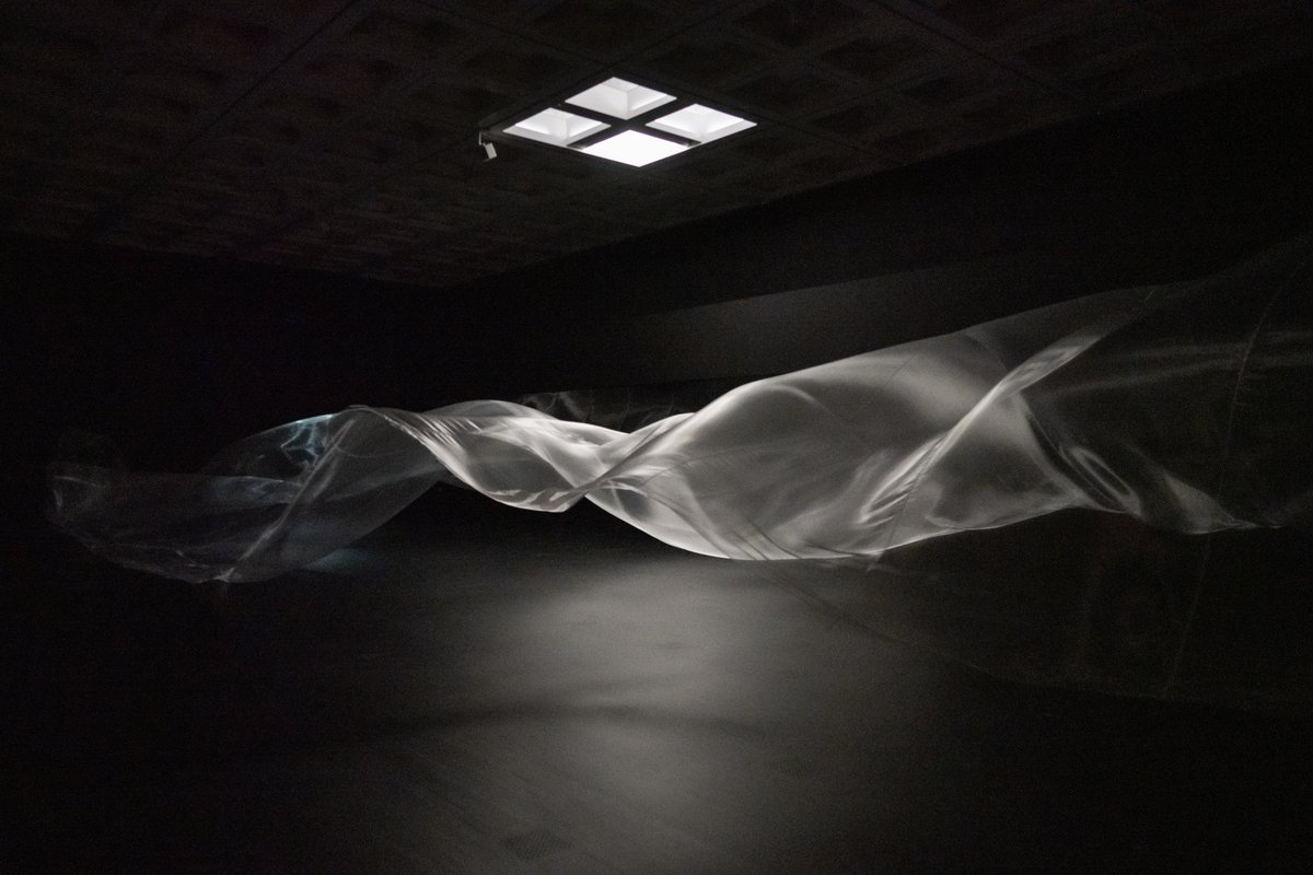 Spent Friday evening in a museum 
—
2枚目の作品「Luminal Air Space-Time 真空のゆらぎ」は展示室に響く布の擦れる音と相まって、満月の夜の海岸を彷彿させられました。無料で観ることができるのはお得。