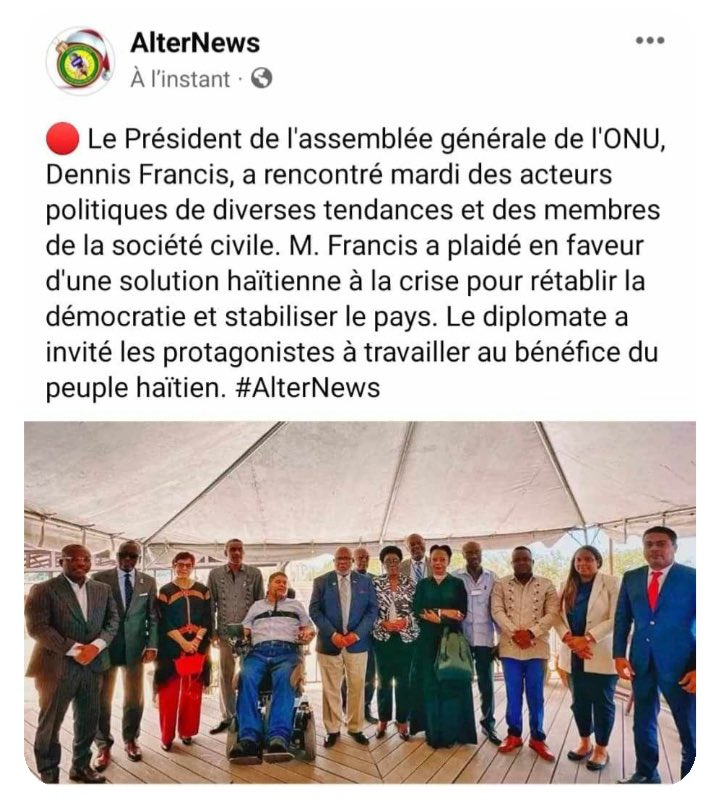 Nan respè liy PPPD, nou pa patisipe nan rankont ak Entènasyonal la sou kriz peyi a.

Ayisyen pa gen pou chita ak etranje pou deside pou Ayiti. Se yo ki kreye ak jere kriz la. 
18 Novanm nou te renouvle apèl pou Ayisyen chita ansanm. 

Si yo pa vini, nou pwal jwenn yo.
