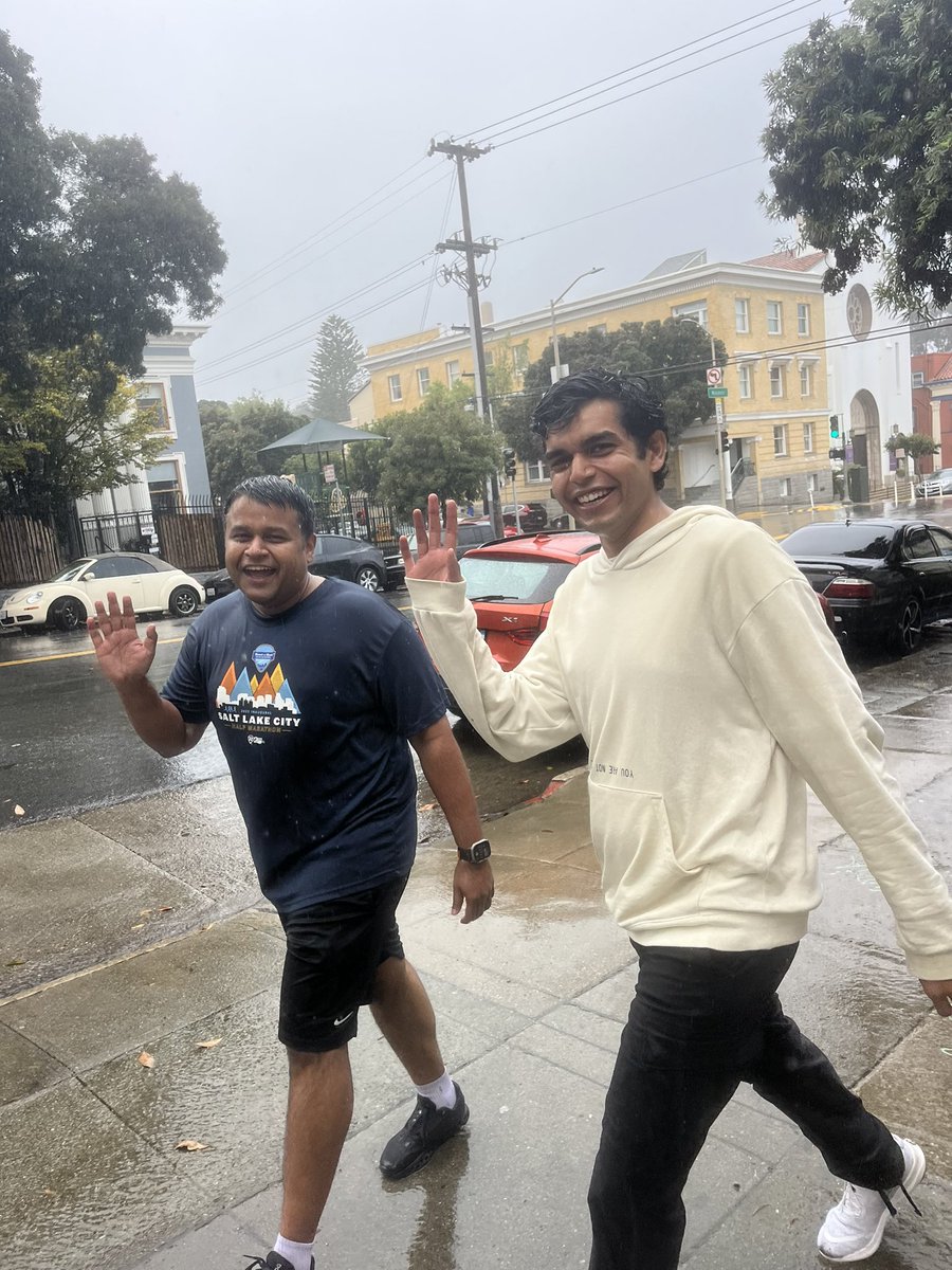adele_bloch's tweet photo. Walk #15!!!

Our first rain walk… we were DRENCHED, but thriving ☔️

Plus, every single person stayed to grab breakfast after 🥺

Join us: Every Saturday, 8 am, in SF!

This week’s topics: Ideal first date, how to organize a great Friendsgiving, the philosophy of gatherings, would you want to be famous?, how to make a new space feel like home, what makes time feel fast vs. slow, the longevity of micro-communities, your last “a-HA” moment, is your success skill or luck?, books you’ve recently enjoyed, the bidirectional influence of influencers & their audience, how to say no, social obligations of good samaritans, how to maximize your luck, the moment you realized there’s no “right answers,” how to make an event self-sustaining, where would you live if not in SF, times in your life where you thought “wow, I’ve made it” and MORE!