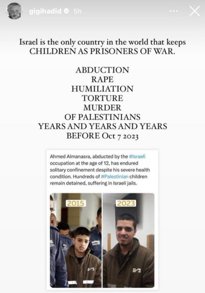 StopAntisemites's tweet photo. Gigi Hadid took to her nearly 80 million IG followers to infantilize &amp; defend someone who STABBED JEWS!

She then blood libeled the world’s only Jewish nation with the most horrendous of lies.

Her cashmere line (Guest In Residence) has now been added to https://t.co/5lSc5U0S1w https://t.co/Ip4xcpGqdn