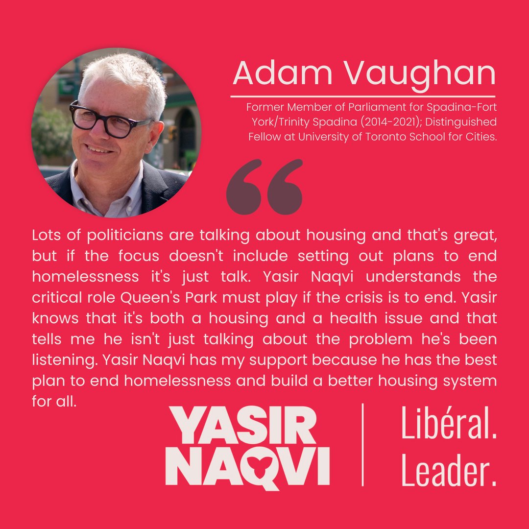 As housing prices spiral out of control, we need bold leadership at Queen's Park that is not afraid to think outside the box to solve this crisis &amp; end chronic homelessness.

<a href="/TOAdamVaughan/">Adam Vaughan</a> knows that. And that's why I'm so appreciative of his support!