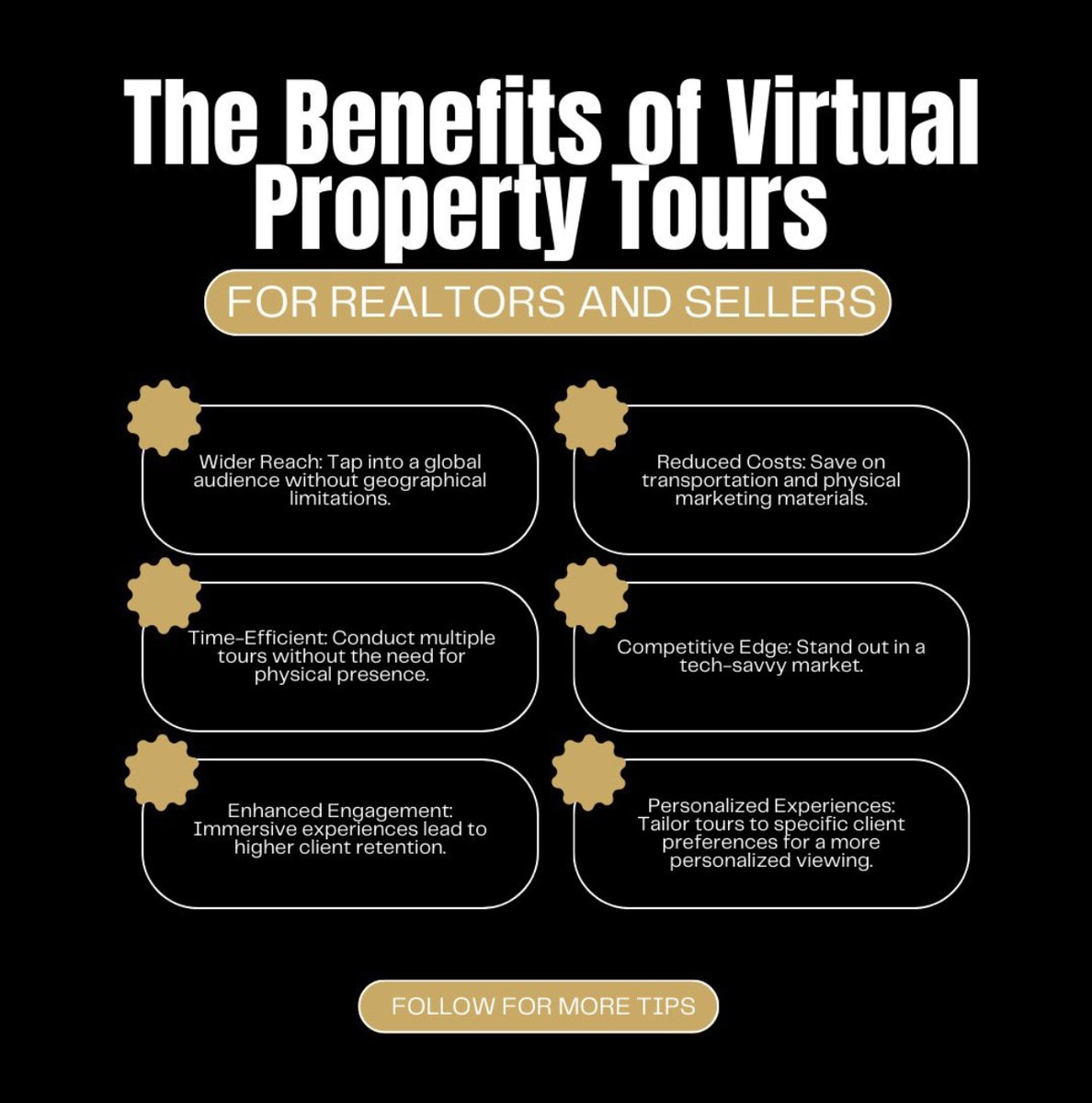 MakeitReelT's tweet photo. The benefits of virtual property tours for realtors and sellers. Dive into these key advantages:  ➡️Wider Reach  📷Time-Efficient  📷Reduced Costs  📷Competitive Edge  📷#VirtualPropertyTours#MakeItReelT #RealEstate #Realtors https://t.co/f3F88JsMQR