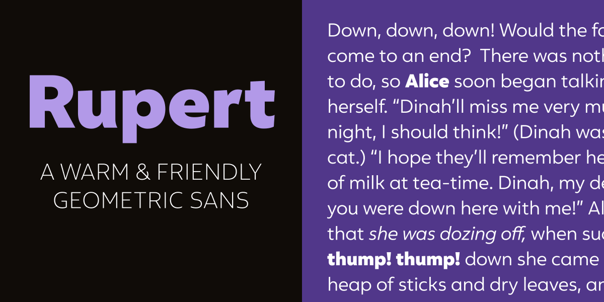 I Love Typography (@ilovetypography) on Twitter photo <a href="/FoundryFive/">FoundryFive</a> 6- Rupert
A warm and friendly geometric sans that works beautifully for branding and brilliantly as web fonts.
17 fonts from $8.5 (was $16.99)
fonts.ilovetypography.com/fonts/tandem-t… <a href="/FoundryFive/">FoundryFive</a> 6- Rupert
A warm and friendly geometric sans that works beautifully for branding and brilliantly as web fonts.
17 fonts from $8.5 (was $16.99)
fonts.ilovetypography.com/fonts/tandem-t…