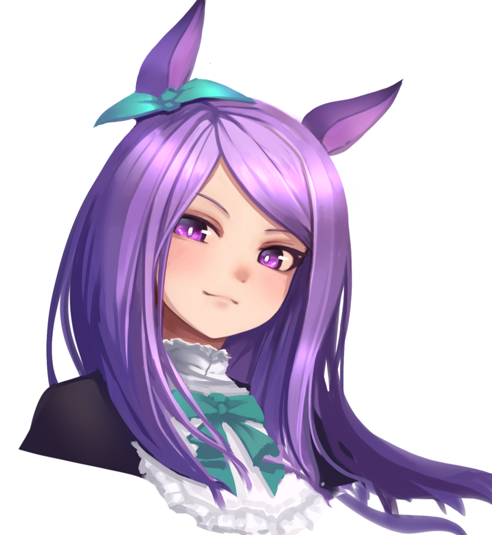 mejiro mcqueen (umamusume) 1girl animal ears solo horse ears long hair purple hair purple eyes  illustration images