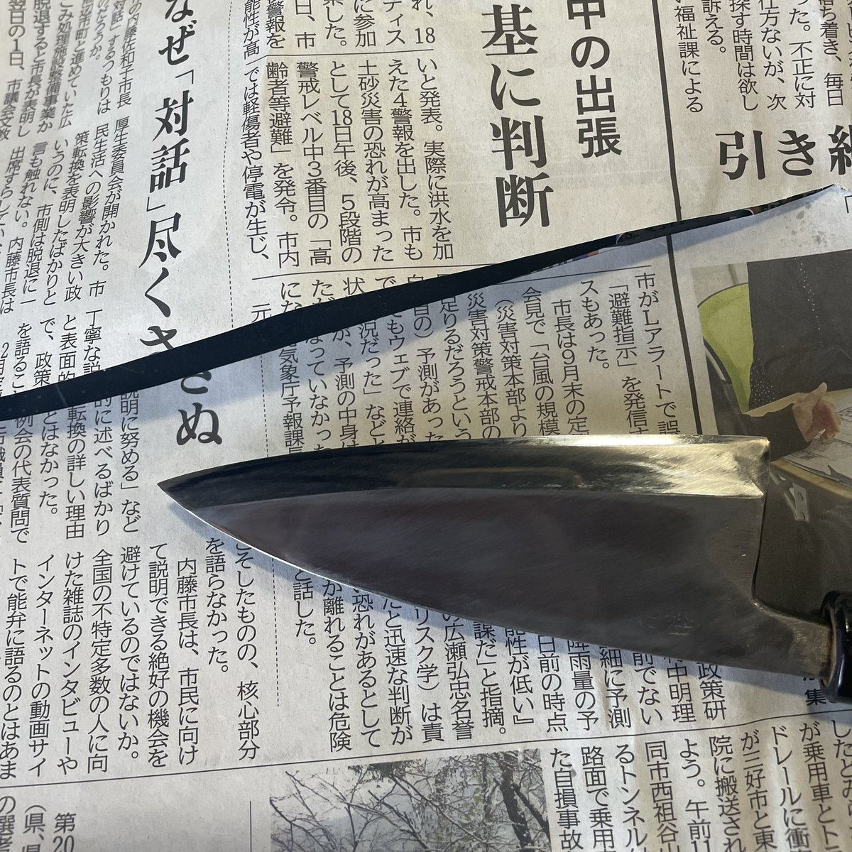 週末なので愛用の小出刃を研いでたって知ってて~🔪めちゃ切れる