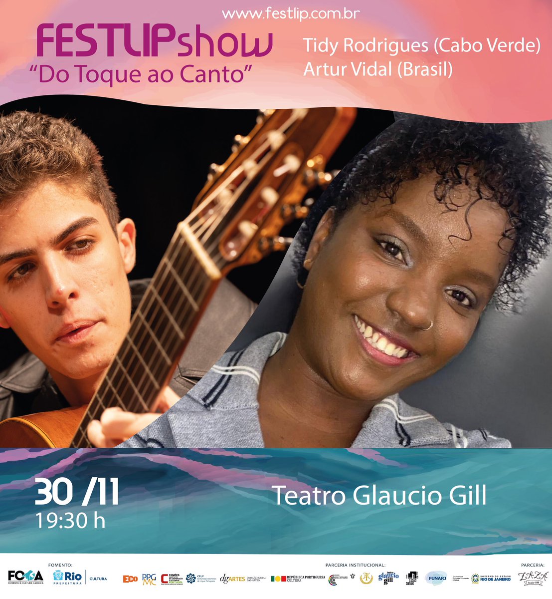 festlip's tweet photo. Dois países, um oceano, uma língua, uma voz e um violão. No FESTLIPShow teremos uma jornada musical única e emocionante!  A cantora cabo-verdiana Tidy Rodrigues e o violonista brasileiro Artur Vidal se unem para criar uma narrativa sonora que transcende fronteiras e culturas. 🧜🏽‍♀️ https://t.co/6NTo28HF8Z
