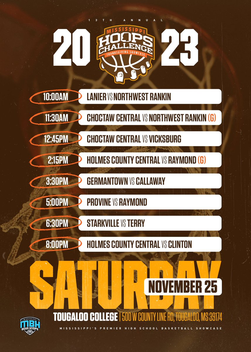 LeMondRoy's tweet image. 🚨 The action begins TOMORROW at Tougaloo College in Jackson 🔥 Come out witness some of Mississippi's top teams and players! 🏀🔥🍿🎥

🗓 Saturday, November 25th 
🕙 10:00am-9:30pm
📍Tougaloo College 
🎟 $15 @ the Door (Cash Only)
#ThanksgivingsHoops2023 #DontMissIt #1MoreDay