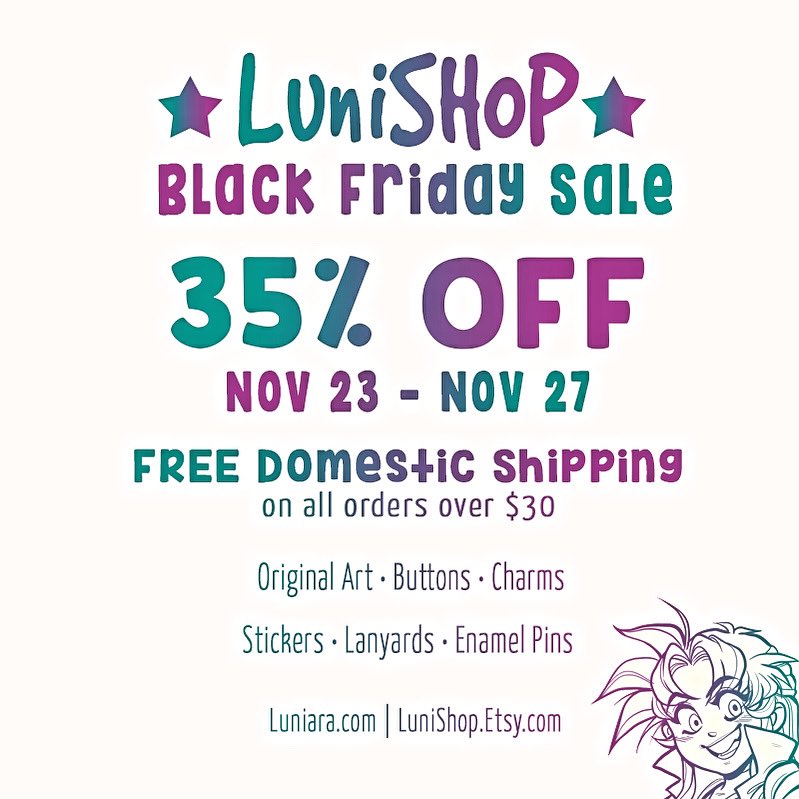 Luniara's tweet photo. Hey y’all! I am having a few holiday sales this week and next week to save up some money for medical bills. I have a mix of random fandom and original art,

https://t.co/YatZzDjwU0 https://t.co/vhURUtHqUD