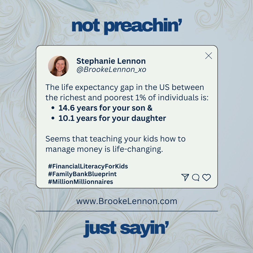 magnifiyourlife's tweet image. Think money can't buy life? A 2016 study published in the Journal of the American Medical Association suggests otherwise. Teach your kids about money as if their lives depend on it - the data says it does

#financialliteracyforkids #teachkidsmoney #parents #parenting #Kidpreneur
