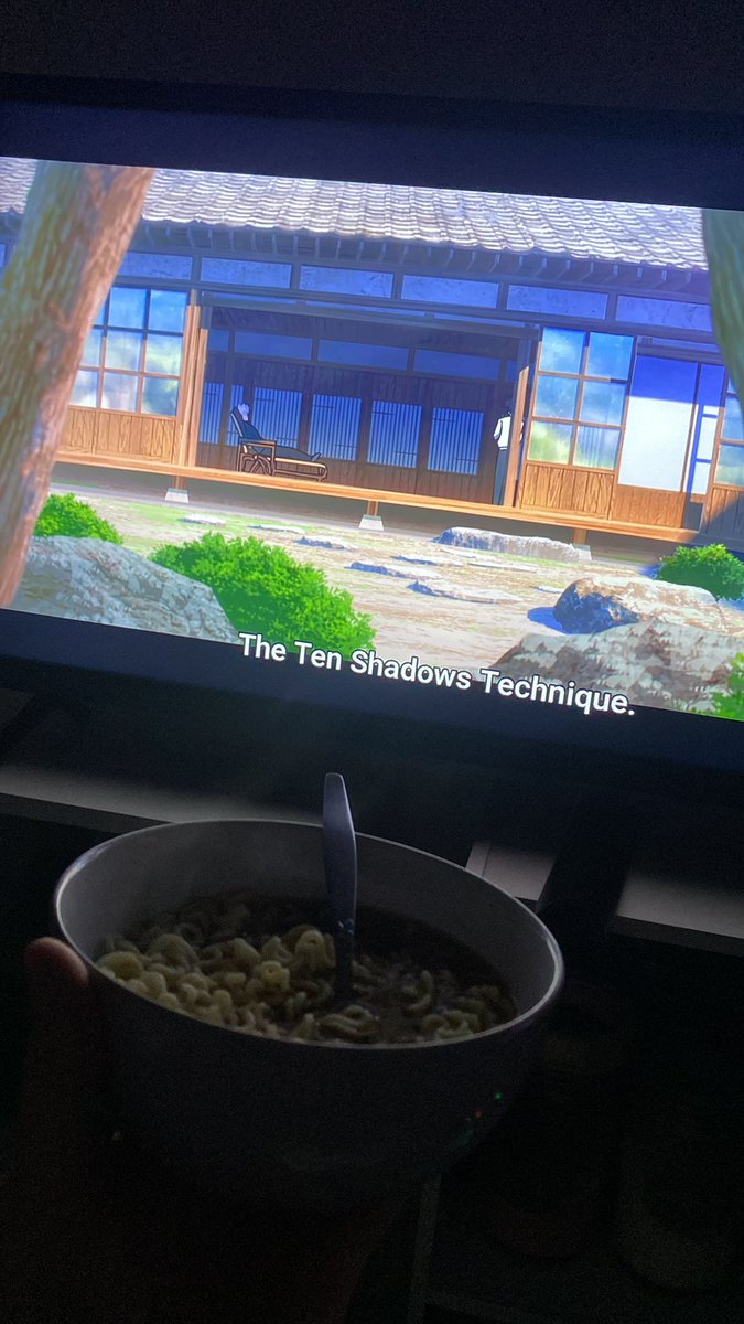 Most people would spend Friday night out partying but nah I spend it watching Jujutsu Kaisen and eating 3 bowls of noodles