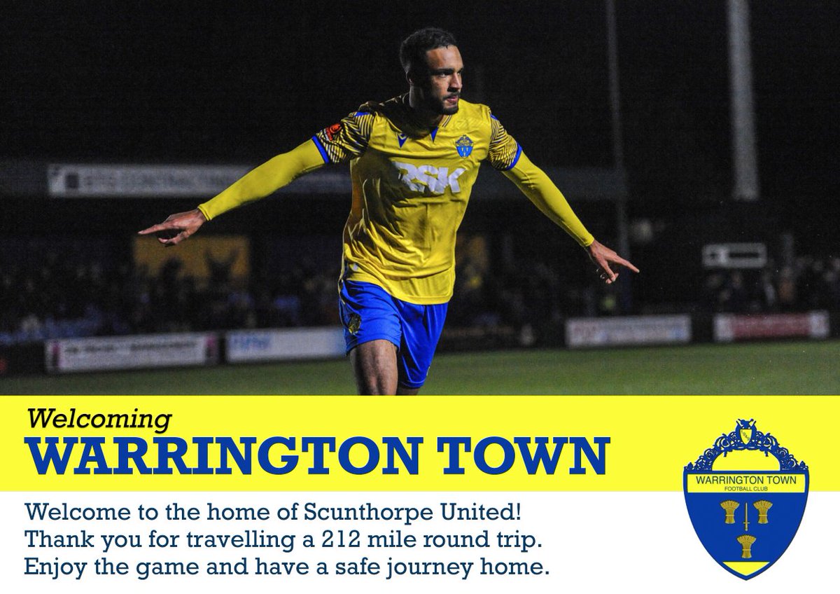 Scunthorpe United FC (@sufcofficial) on Twitter photo 👋 WELCOMING WARRINGTON TOWN
A warm welcome to Glanford Park to the players, directors, club officials and supporters of <a href="/theyellows/">Warrington Town FC</a>.
We hope you enjoy your experience with us and have a safe journey home.
#UTI #IRON 👋 WELCOMING WARRINGTON TOWN
A warm welcome to Glanford Park to the players, directors, club officials and supporters of <a href="/theyellows/">Warrington Town FC</a>.
We hope you enjoy your experience with us and have a safe journey home.
#UTI #IRON