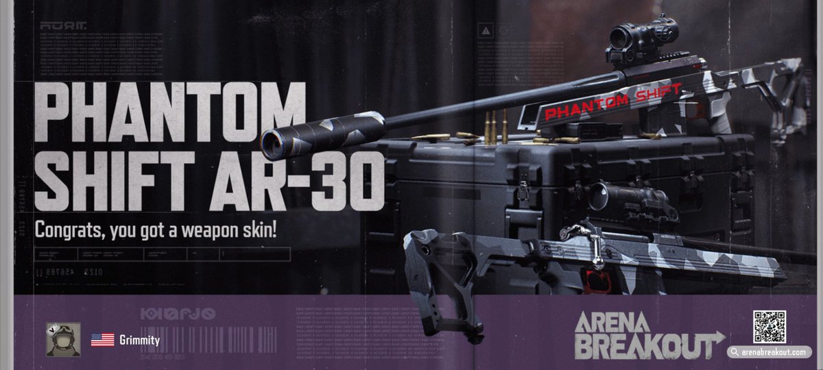 Grimmity's tweet photo. Did a 2nd pull for shiggles....

LFG!!!

EXACTLY WHAT I WANTED!

If you have seen what I can do with an AR 30 in Northridge 👀

#ArenaBreakout #PhantomShift https://t.co/YCaEfT2S0X