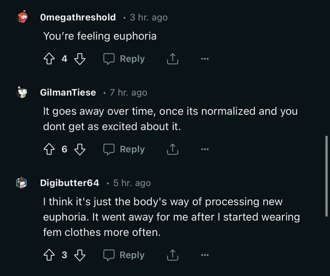 Never forget: When they say &ldquo;gender euphoria,&rdquo; it just means &ldquo;boner.&rdquo;  &ldquo;I get gender euphoria (a boner)<a href="/tag/trans"class="tags"><span>#trans</span></a><a href="/tag/transwomen"class="tags"><span>#transwomen</span></a>