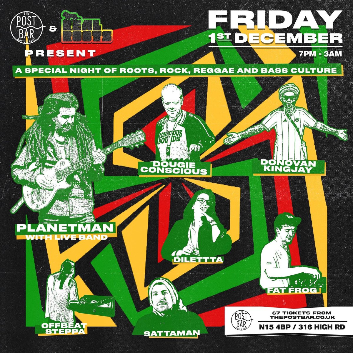 ReggaeLondon's tweet image. Friday 1st December 2023 London
It's a PurpleFade Records ting!!! The Post Bar
Dougie Conscious sounds
Donovan Kingjay
Diletta
Fat Frog
Planetman - full band
† #reggaelondon #Idn #londonmusic #realroots #dub #conscioussounds #donovankingjay #tottenham
