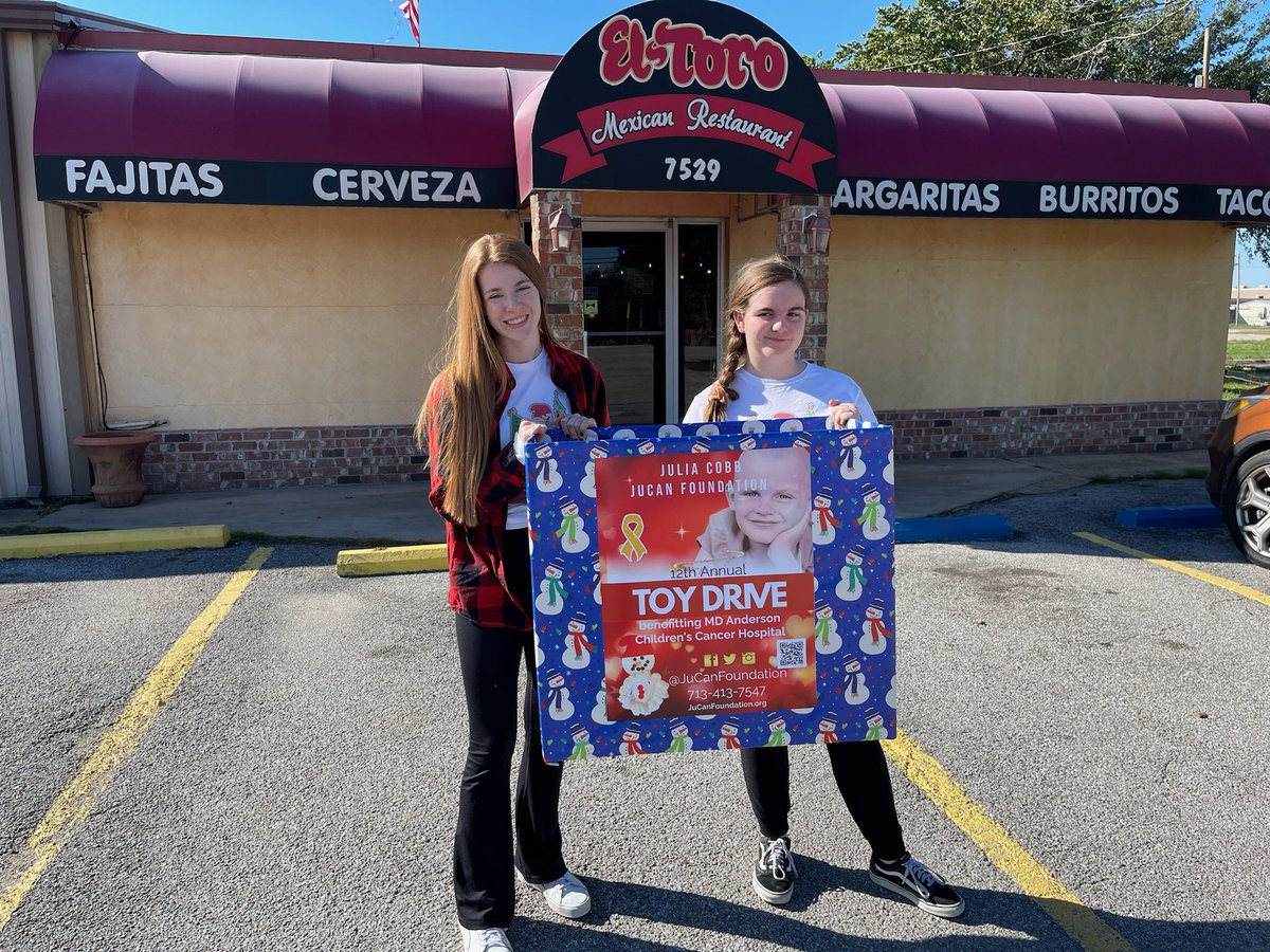 12th Annual  #JuliaCobbToyDrive &amp; Adopt-a-Family is beginning in #Houston We would ❤️ to have your support! Go to jucanfoundation.org/toydrive and join us in making Christmas spectacular for children/families in cancer treatment at the MD Anderson Children’s Cancer Hospital #JuCan