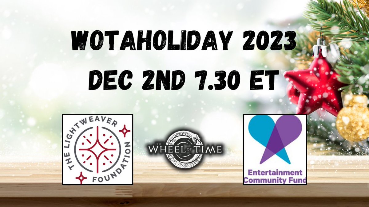 Malkier Talks (@malkiertalks) on Twitter photo One week to go folks!
We got frosted mugs to giveaway, a giant WoT map by <a href="/weeklywheelnews/">Weekly Wheel News #SaveWOT</a>, a Snacc Warder calendar signed by <a href="/CTnapier/">Taylor Napier</a>, & even goodies from <a href="/BrandSanderson/">Brandon Sanderson</a> to giveaway during the stream!!
#TheWheelOfTime #WoTaHoliday
<a href="/Lightweaver_FND/">Lightweaver Foundation</a> <a href="/alifeinthearts/">Entertainment Community Fund</a> One week to go folks!
We got frosted mugs to giveaway, a giant WoT map by <a href="/weeklywheelnews/">Weekly Wheel News #SaveWOT</a>, a Snacc Warder calendar signed by <a href="/CTnapier/">Taylor Napier</a>, & even goodies from <a href="/BrandSanderson/">Brandon Sanderson</a> to giveaway during the stream!!
#TheWheelOfTime #WoTaHoliday
<a href="/Lightweaver_FND/">Lightweaver Foundation</a> <a href="/alifeinthearts/">Entertainment Community Fund</a>