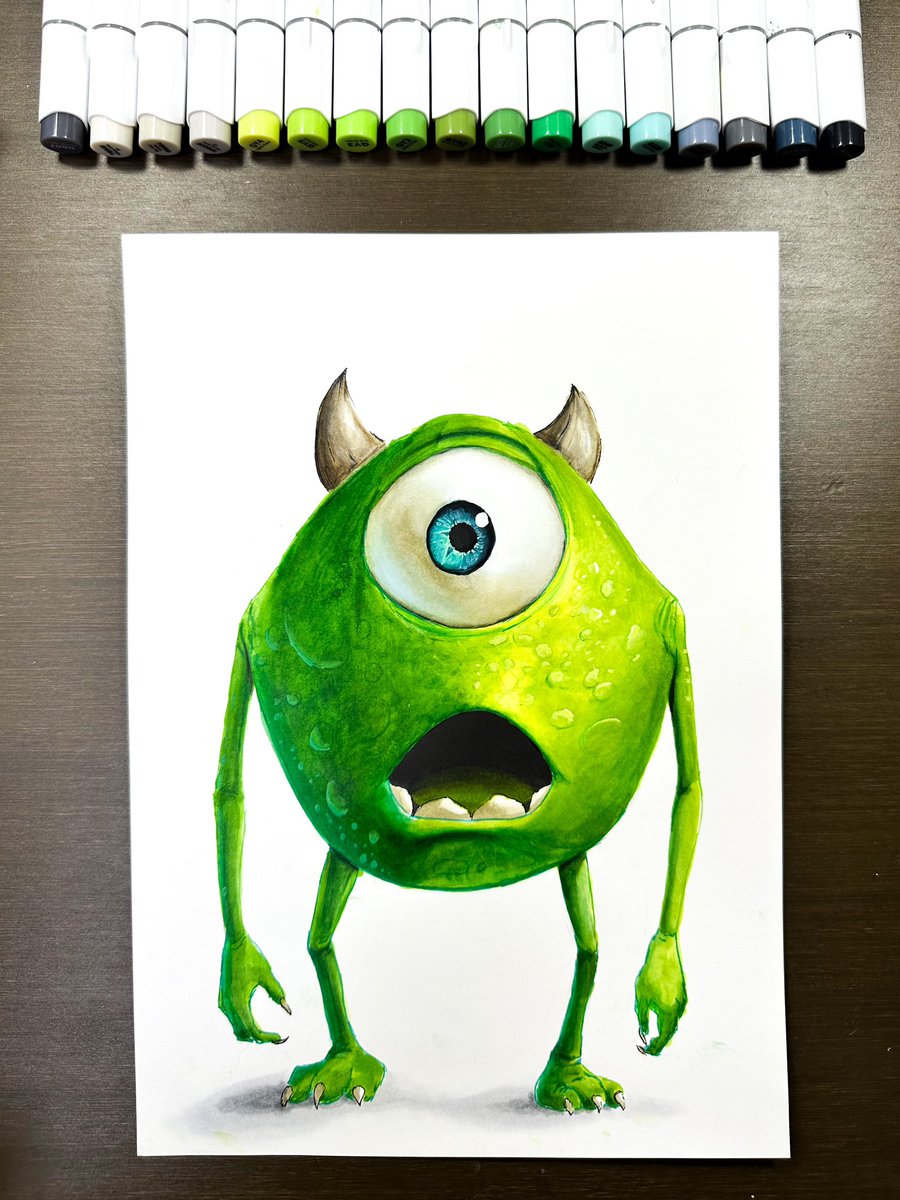 I drew Mike! #monstersinc #Disney #fanart 

youtube.com/shorts/aThXrS6…