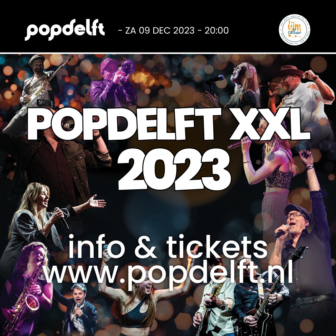POPDELFT XXL is terug! Zaterdag 9 december is Lijm &amp; Cultuur hét podium van Delft waarop lokale artiesten in allerlei duetten liedjes spelen van zichzelf én hun helden. Check de line-up én je tickets op popdelft.nl.