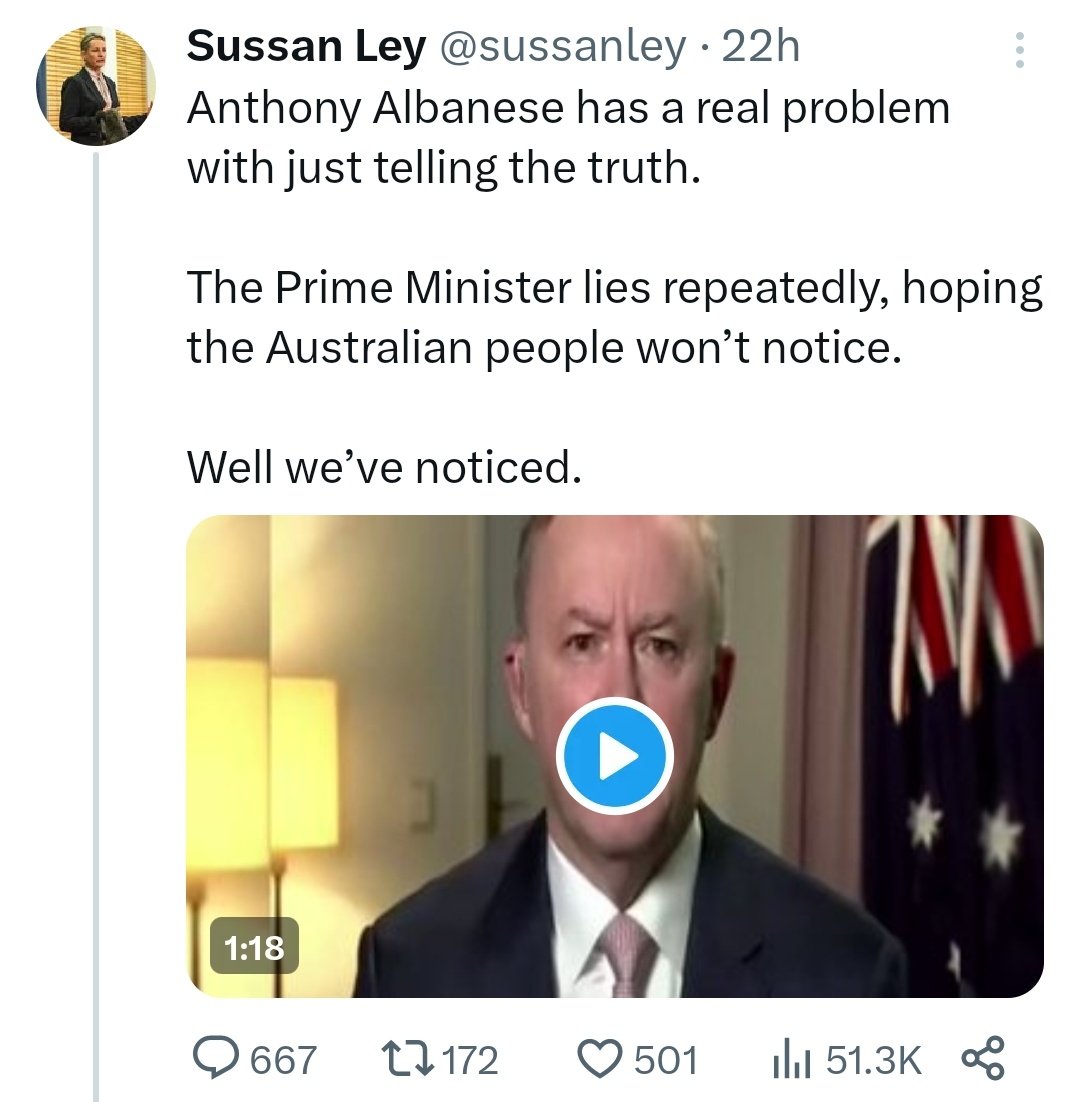 I looked at the first 20 replies.
ALL pointed out lies told by Sussssssssssan, Dutton or Morrison.
All showed support for the Gov't.
Do you read these replies @sussanley?
Do you know how hypocritical you're being?
#auspol #LNPLiars