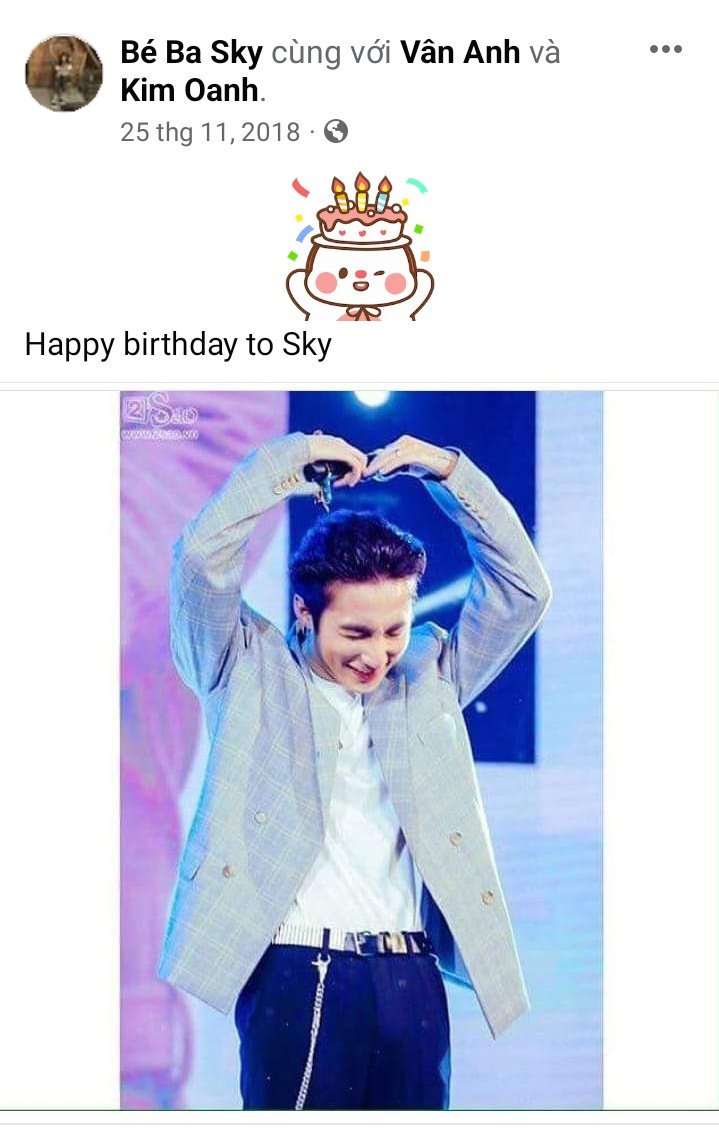 BBaSkyT1's tweet photo. HAPPY BIRTHDAY SKY 😙🎂 
       25/11 🙆
Mãi như ngày hôm qua nha mọi người 😁
#MTPSKY https://t.co/P6NUoDXYFy